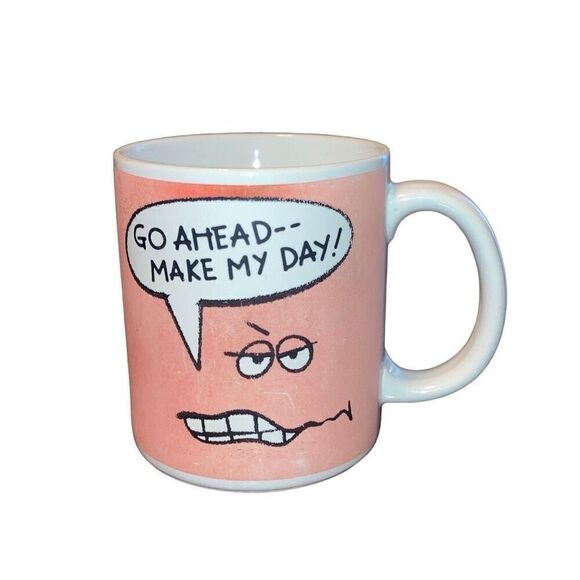 Vintage American Greetings Designer Collection Go Ahead Make My Day Coffee Mug - Picture 1 of 5